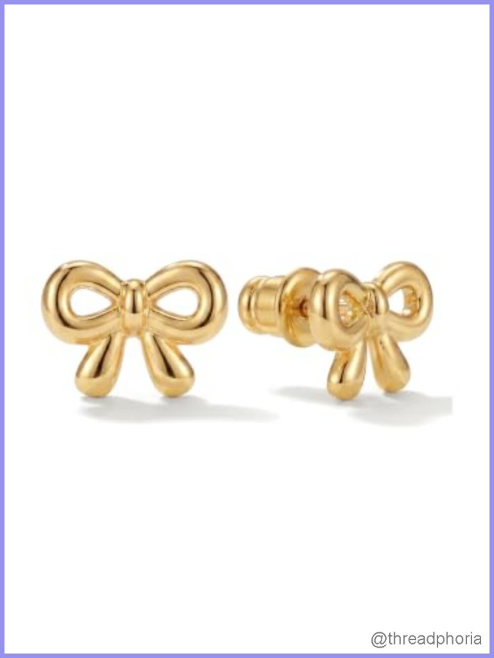 14K Gold Plated Bow Stud Earrings Dainty Small Hypoallergenic